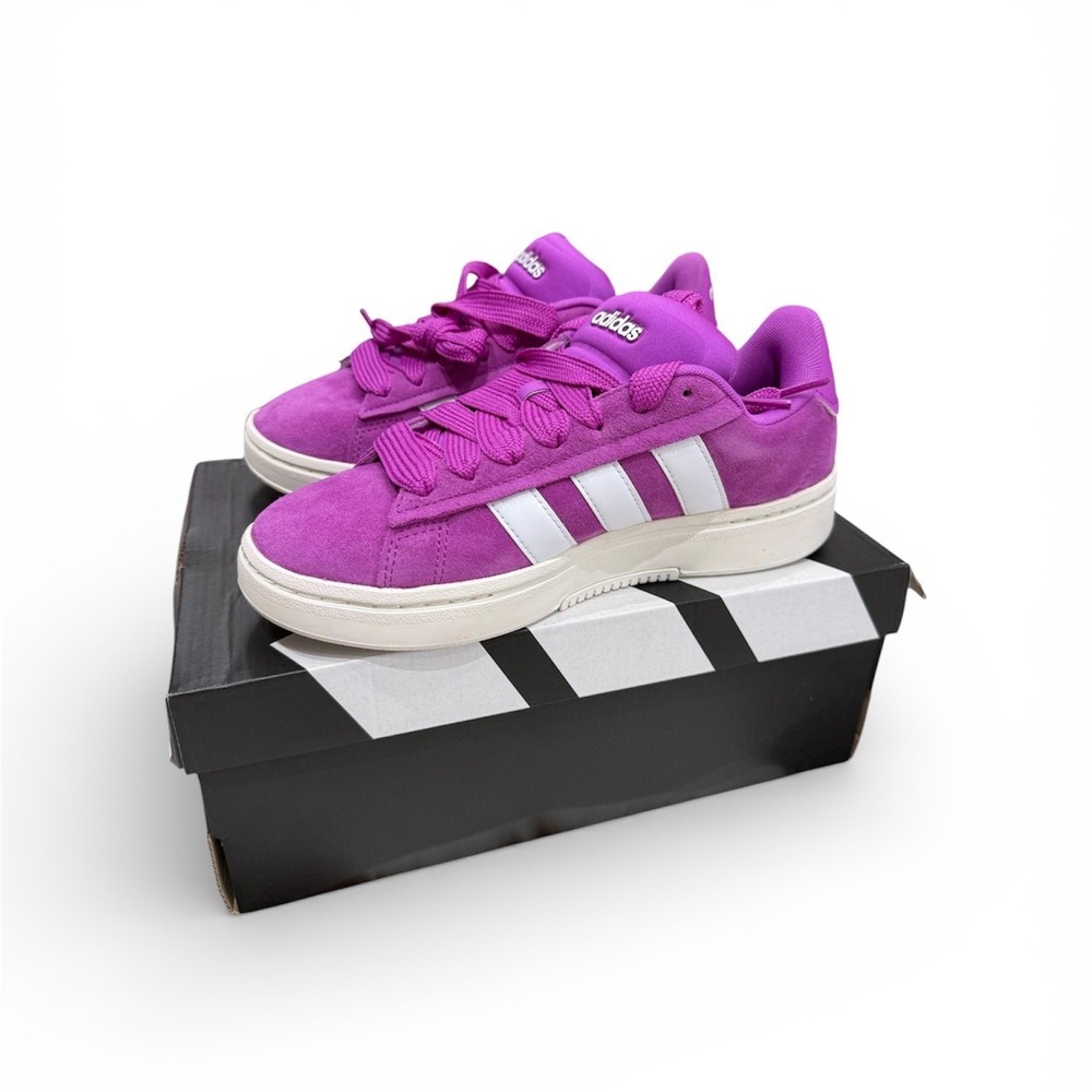 Adidas Grand Court Alpha 00s‎ Purple Suede White JH7231 Womens Size 7 New In Box